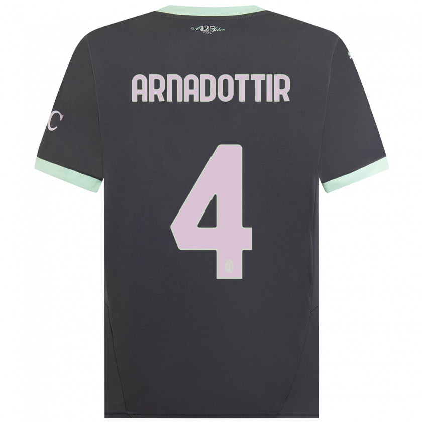 Kandiny Kinder Guony Arnadottir #4 Grau Ausweichtrikot Trikot 2024/25 T-Shirt