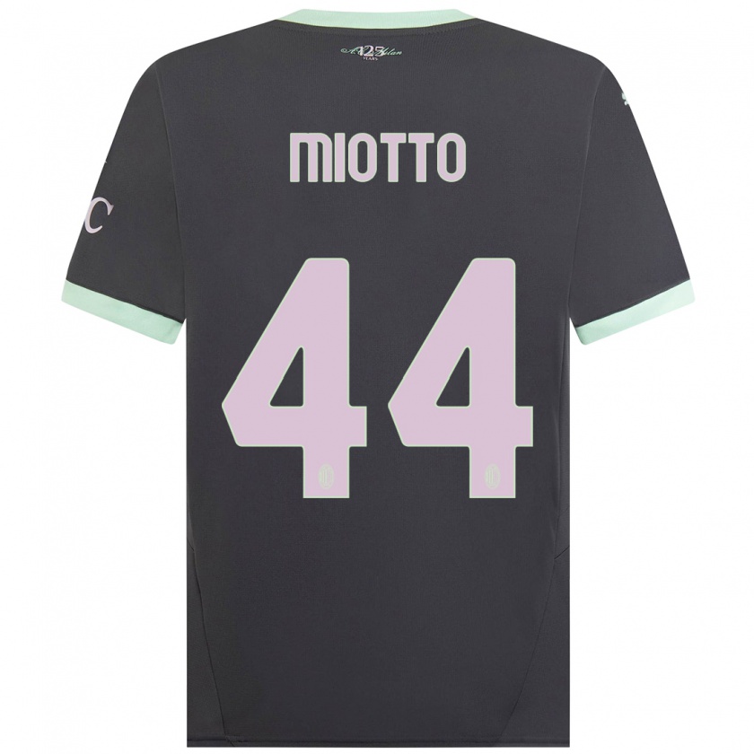 Kandiny Kinder Giorgia Miotto #44 Grau Ausweichtrikot Trikot 2024/25 T-Shirt