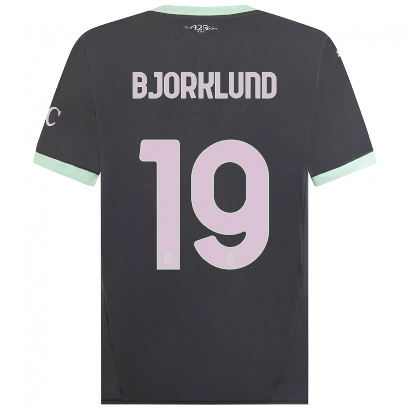 Kandiny Kinder Lukas Bjorklund #19 Grau Ausweichtrikot Trikot 2024/25 T-Shirt