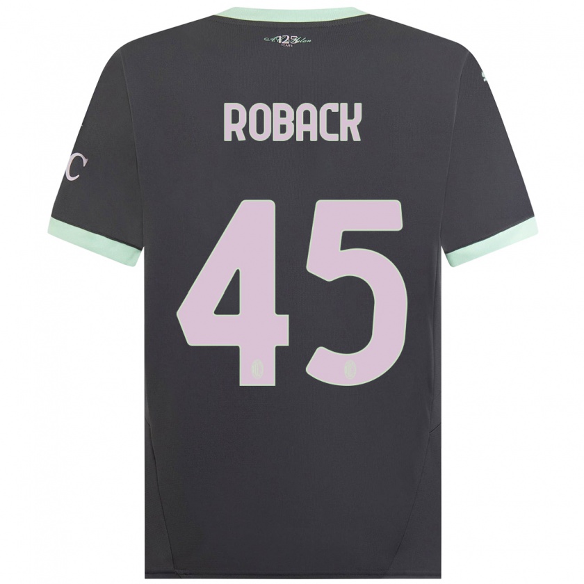 Kandiny Kinder Emil Roback #45 Grau Ausweichtrikot Trikot 2024/25 T-Shirt