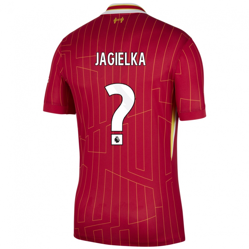 Kandiny Herren Zac Jagielka #0 Rot Gelb Weiß Heimtrikot Trikot 2024/25 T-Shirt