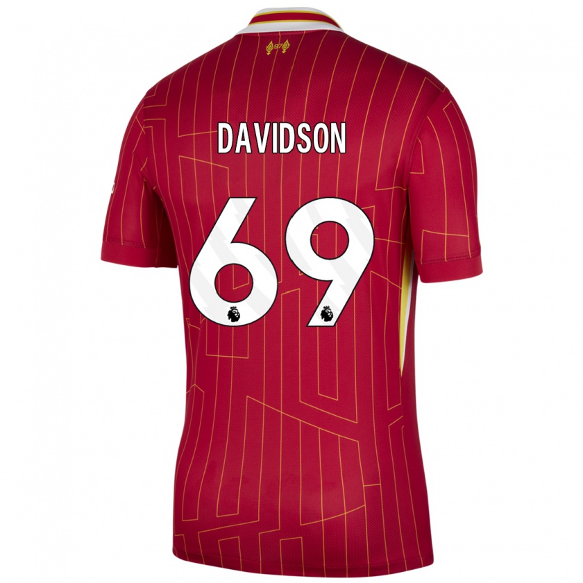 Kandiny Herren Josh Davidson #69 Rot Gelb Weiß Heimtrikot Trikot 2024/25 T-Shirt