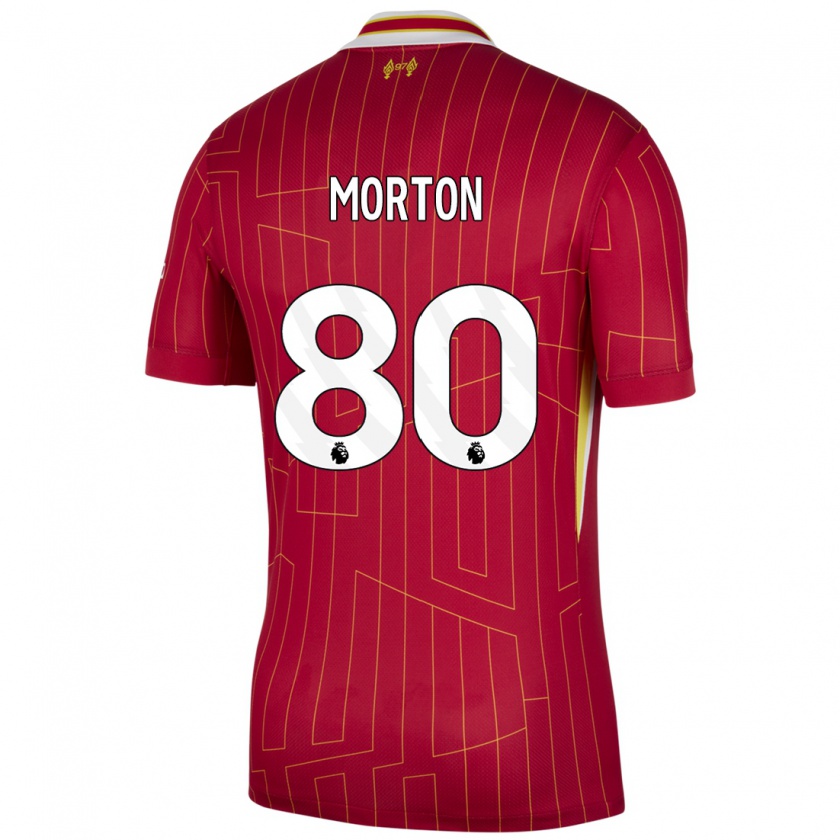 Kandiny Herren Tyler Morton #80 Rot Gelb Weiß Heimtrikot Trikot 2024/25 T-Shirt