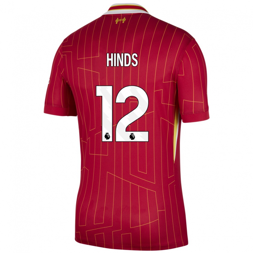 Kandiny Herren Taylor Hinds #12 Rot Gelb Weiß Heimtrikot Trikot 2024/25 T-Shirt