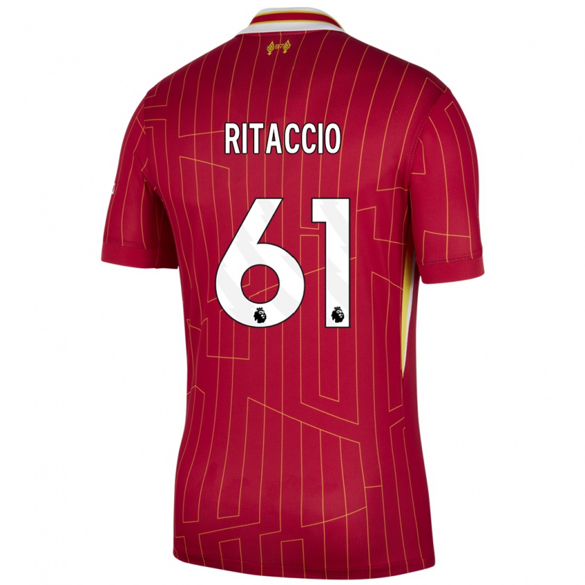 Kandiny Herren Matteo Ritaccio #61 Rot Gelb Weiß Heimtrikot Trikot 2024/25 T-Shirt