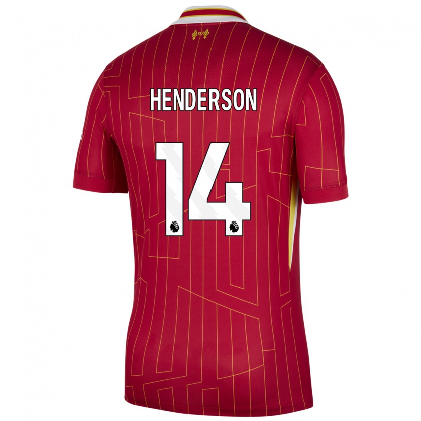 Kandiny Herren Henderson #14 Rot Gelb Weiß Heimtrikot Trikot 2024/25 T-Shirt