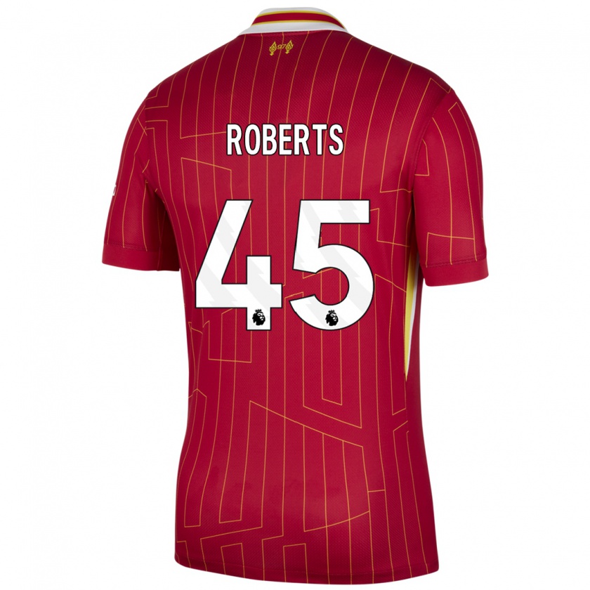 Kandiny Herren Iwan Roberts #45 Rot Gelb Weiß Heimtrikot Trikot 2024/25 T-Shirt