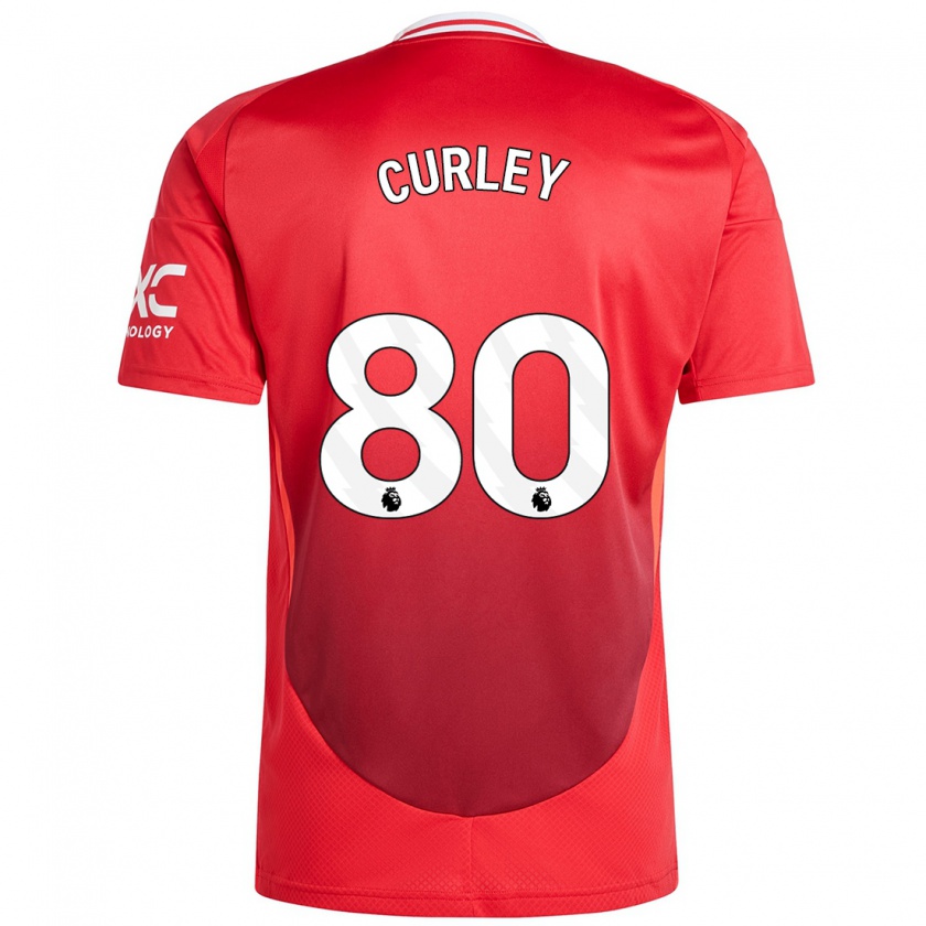 Kandiny Herren Ruben Curley #80 Hellrot Heimtrikot Trikot 2024/25 T-Shirt