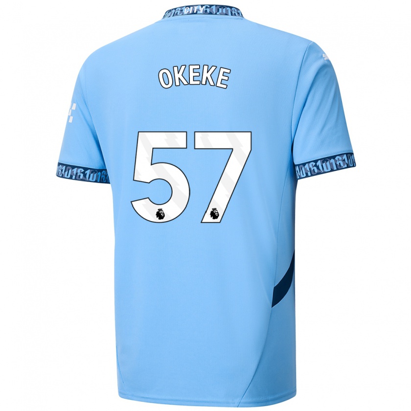 Kandiny Herren Michael Okeke #57 Marineblau Heimtrikot Trikot 2024/25 T-Shirt