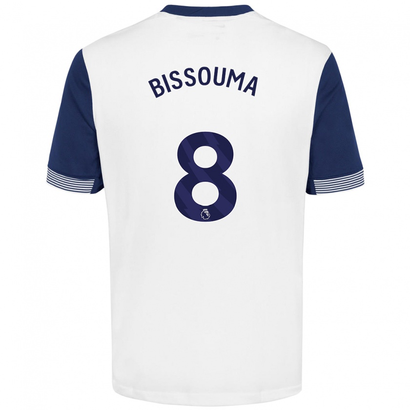 Kandiny Herren Yves Bissouma #8 Weiß Blau Heimtrikot Trikot 2024/25 T-Shirt