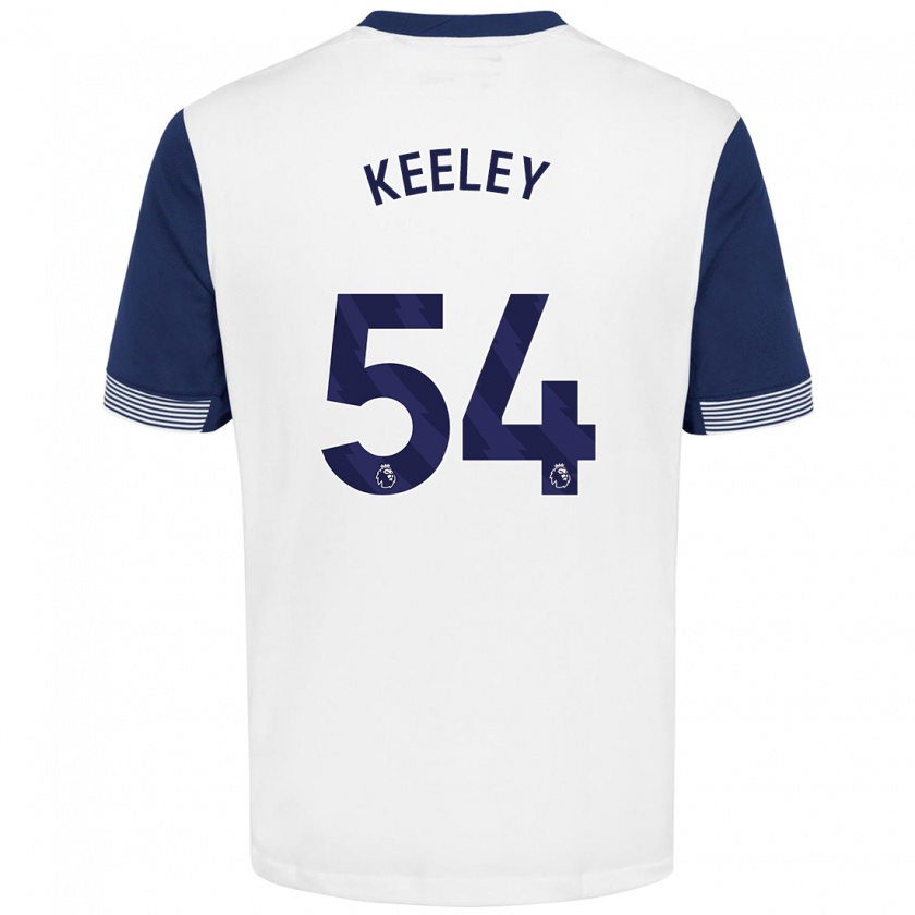 Kandiny Herren Josh Keeley #54 Weiß Blau Heimtrikot Trikot 2024/25 T-Shirt