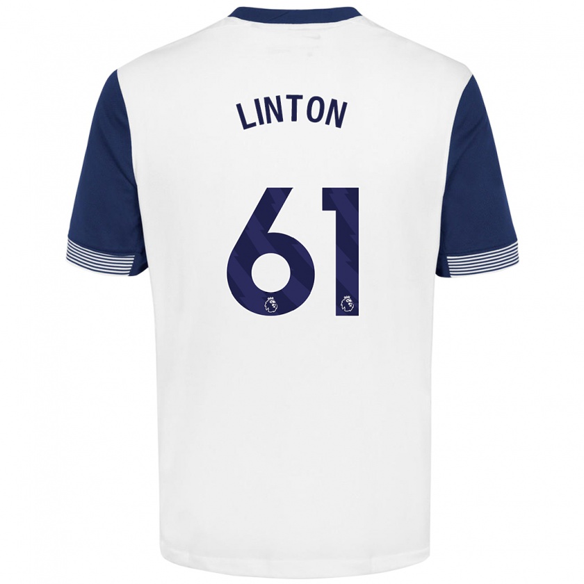 Kandiny Herren Jahziah Linton #61 Weiß Blau Heimtrikot Trikot 2024/25 T-Shirt