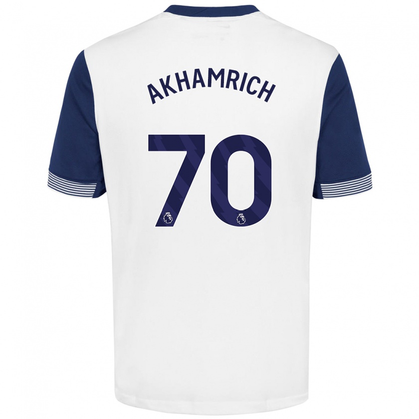 Kandiny Herren Yusuf Akhamrich #70 Weiß Blau Heimtrikot Trikot 2024/25 T-Shirt