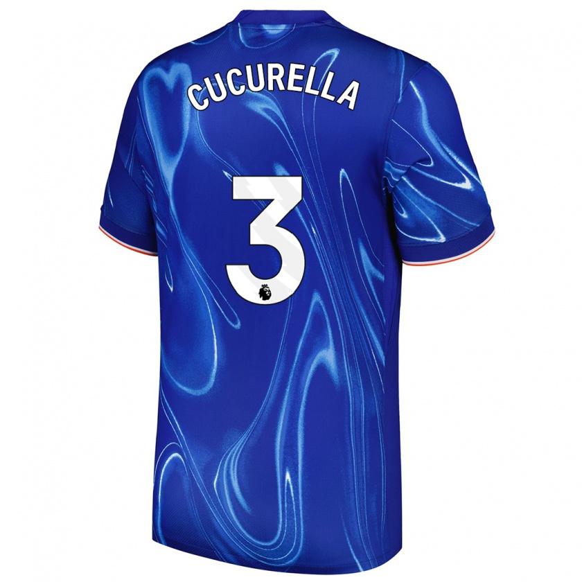 Kandiny Herren Marc Cucurella #3 Blau Weiß Heimtrikot Trikot 2024/25 T-Shirt