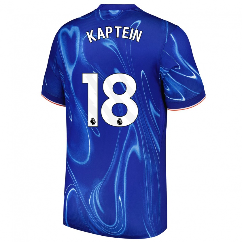 Kandiny Herren Wieke Kaptein #18 Blau Weiß Heimtrikot Trikot 2024/25 T-Shirt