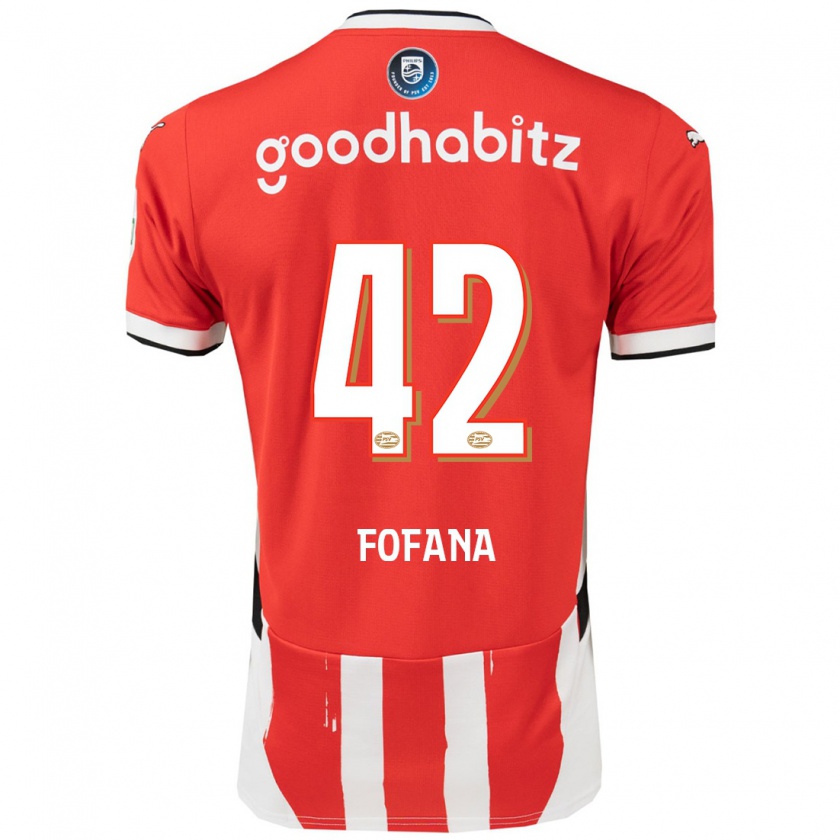 Kandiny Herren Fodé Fofana #42 Rot Weiß Heimtrikot Trikot 2024/25 T-Shirt