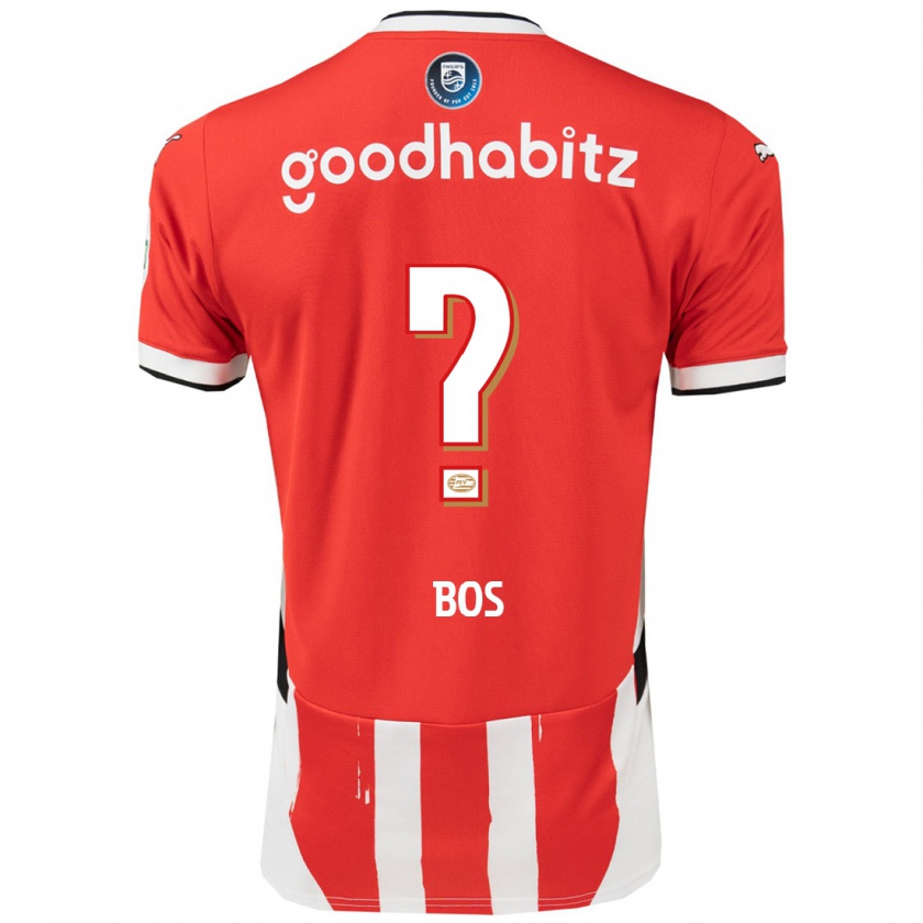 Kandiny Herren Floris Bos #0 Rot Weiß Heimtrikot Trikot 2024/25 T-Shirt