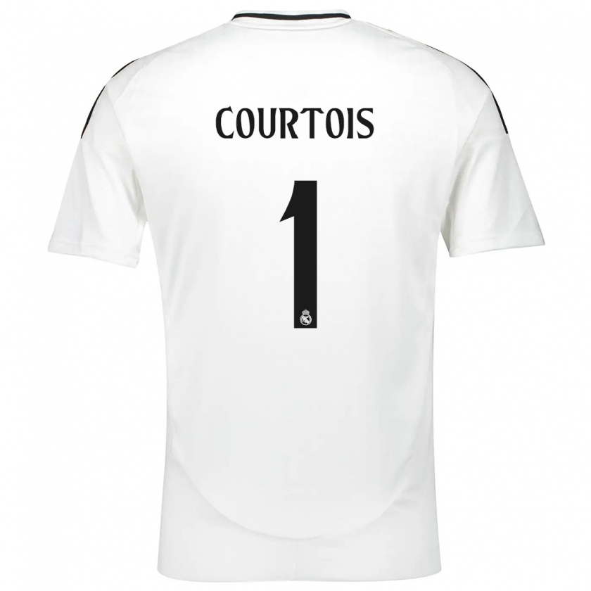 Kandiny Herren Thibaut Courtois #1 Weiß Heimtrikot Trikot 2024/25 T-Shirt