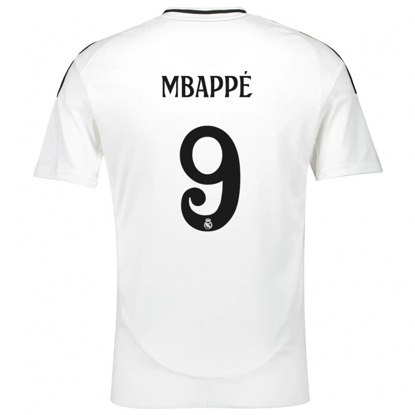 Kandiny Herren Kylian Mbappé #9 Weiß Heimtrikot Trikot 2024/25 T-Shirt