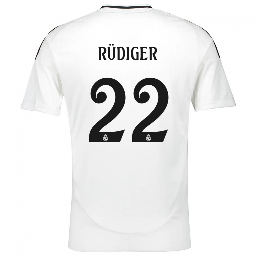 Kandiny Herren Antonio Rüdiger #22 Weiß Heimtrikot Trikot 2024/25 T-Shirt