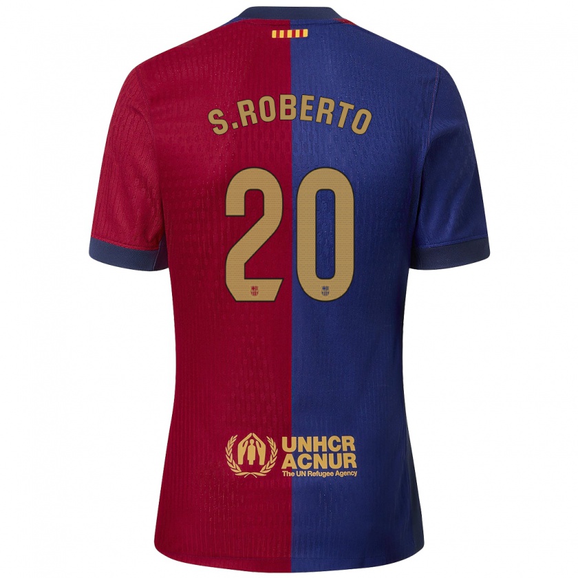 Kandiny Herren Sergi Roberto #20 Blau Rot Heimtrikot Trikot 2024/25 T-Shirt