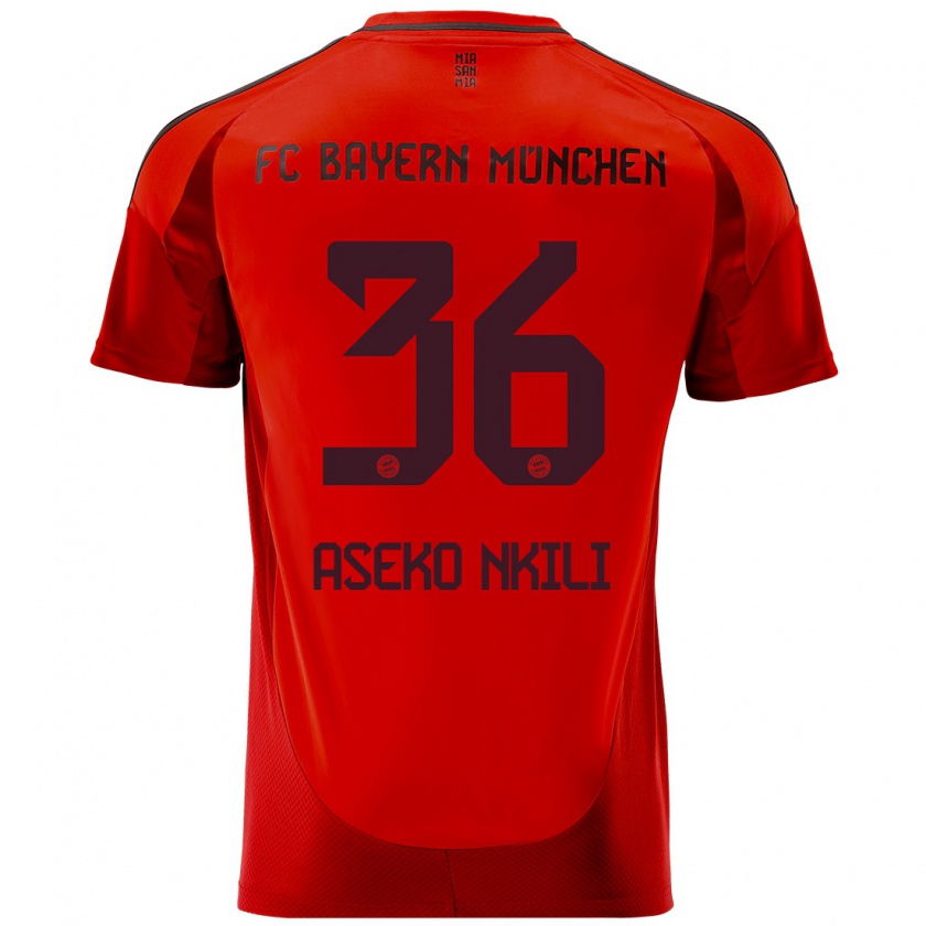 Kandiny Herren Noël Aséko Nkili #36 Rot Heimtrikot Trikot 2024/25 T-Shirt