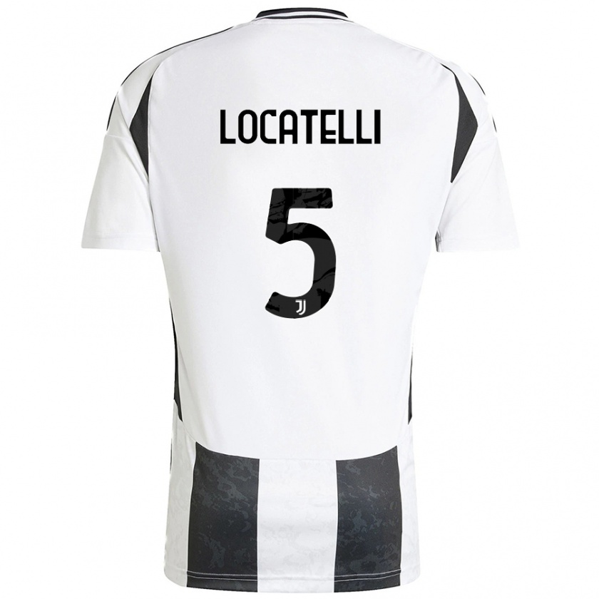 Kandiny Herren Manuel Locatelli #5 Weiß Schwarz Heimtrikot Trikot 2024/25 T-Shirt