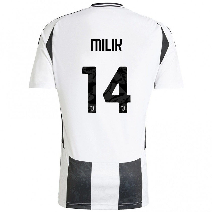 Kandiny Herren Arkadiusz Milik #14 Weiß Schwarz Heimtrikot Trikot 2024/25 T-Shirt