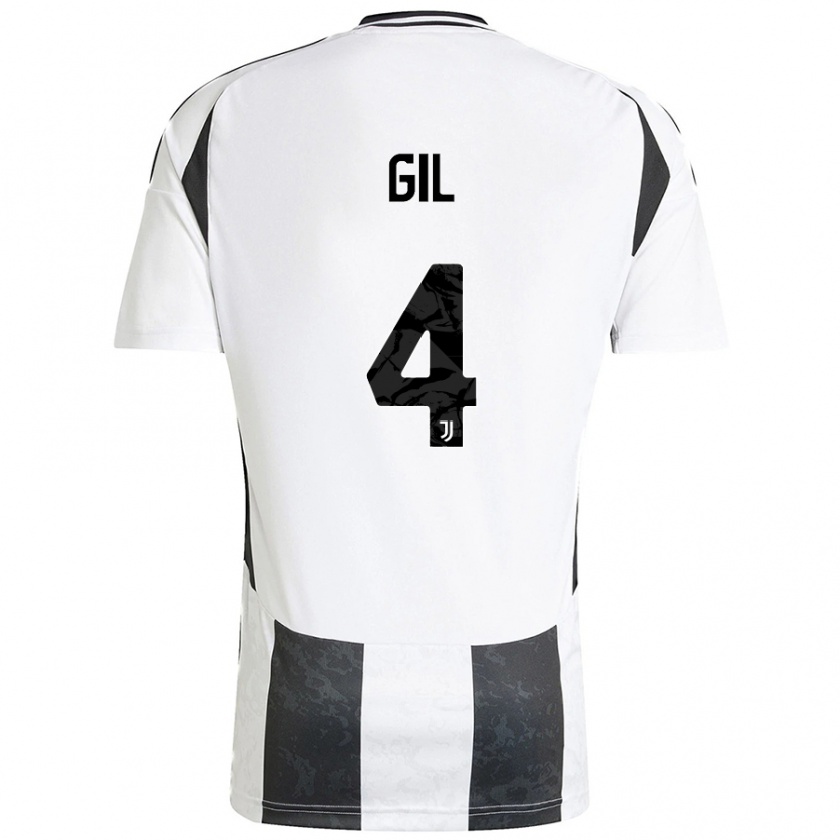 Kandiny Herren Javier Gil #4 Weiß Schwarz Heimtrikot Trikot 2024/25 T-Shirt