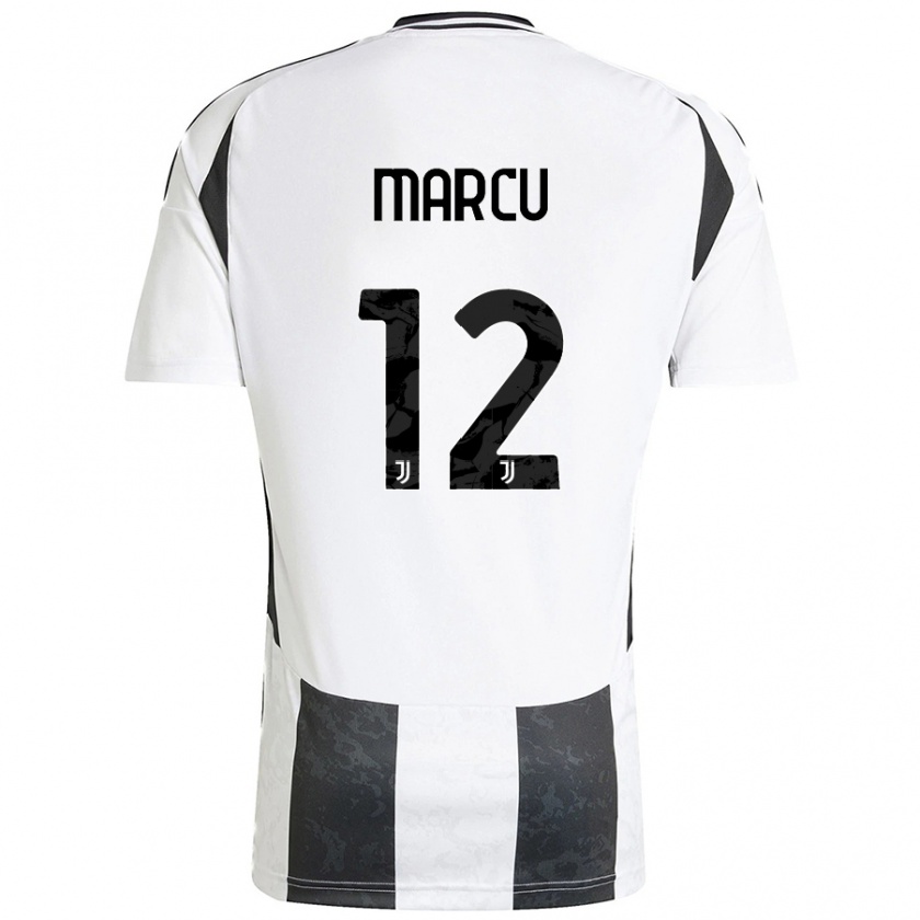 Kandiny Herren Alessio Marcu #12 Weiß Schwarz Heimtrikot Trikot 2024/25 T-Shirt