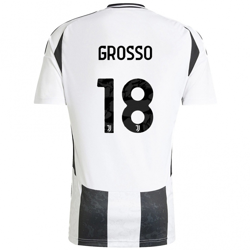 Kandiny Herren Filippo Grosso #18 Weiß Schwarz Heimtrikot Trikot 2024/25 T-Shirt