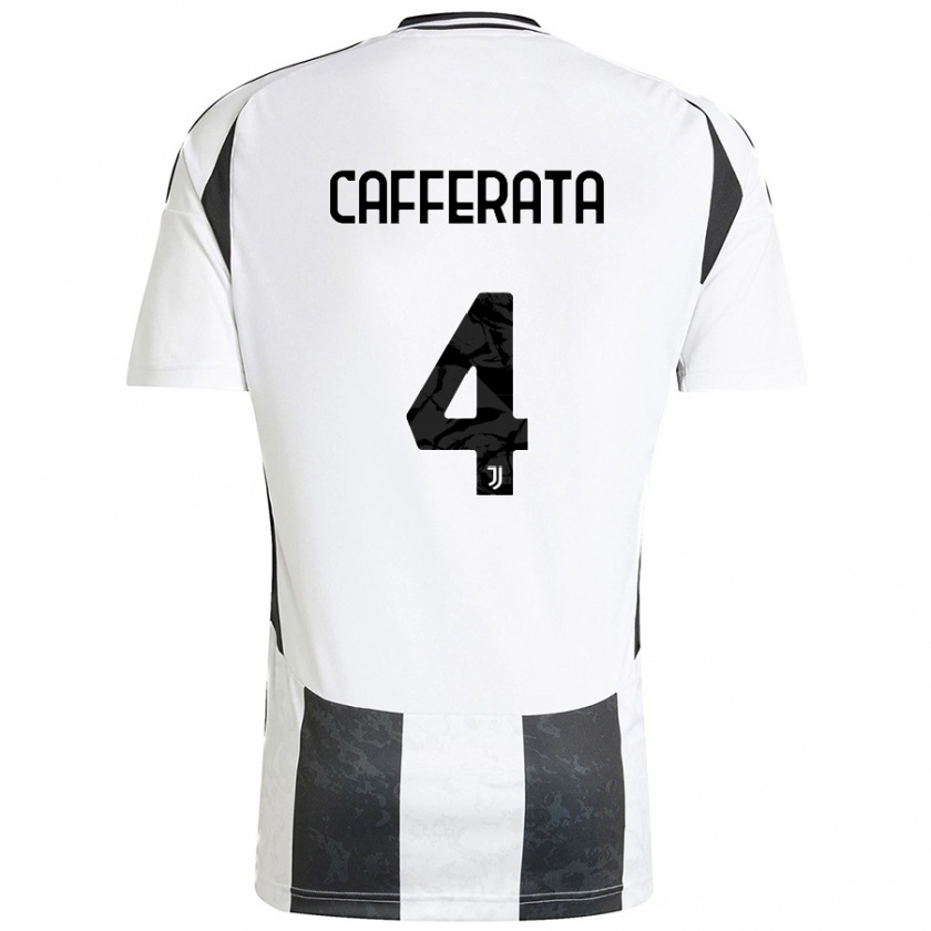 Kandiny Herren Federica Cafferata #4 Weiß Schwarz Heimtrikot Trikot 2024/25 T-Shirt