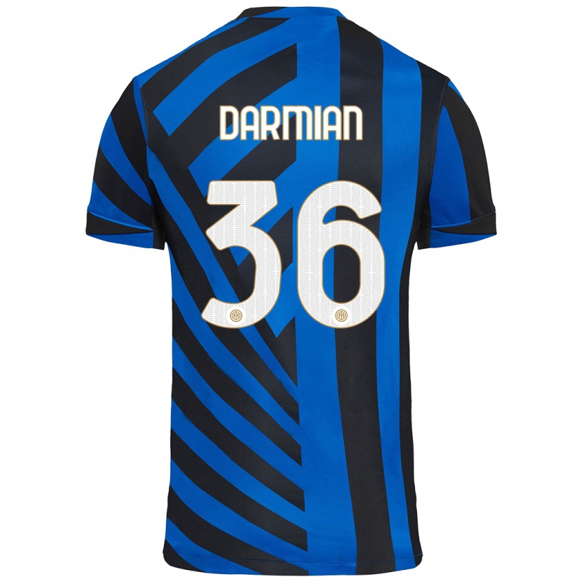 Kandiny Herren Matteo Darmian #36 Blau Schwarz Heimtrikot Trikot 2024/25 T-Shirt