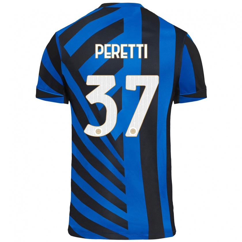 Kandiny Herren Lorenzo Peretti #37 Blau Schwarz Heimtrikot Trikot 2024/25 T-Shirt