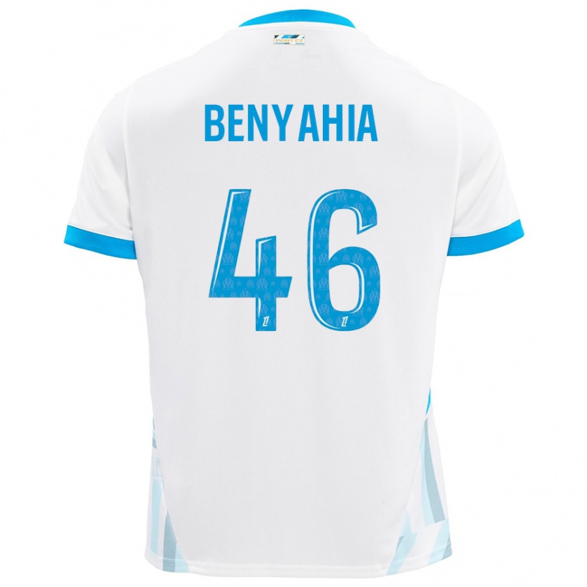 Kandiny Herren Aylan Benyahia-Tani #46 Weiß Himmelblau Heimtrikot Trikot 2024/25 T-Shirt