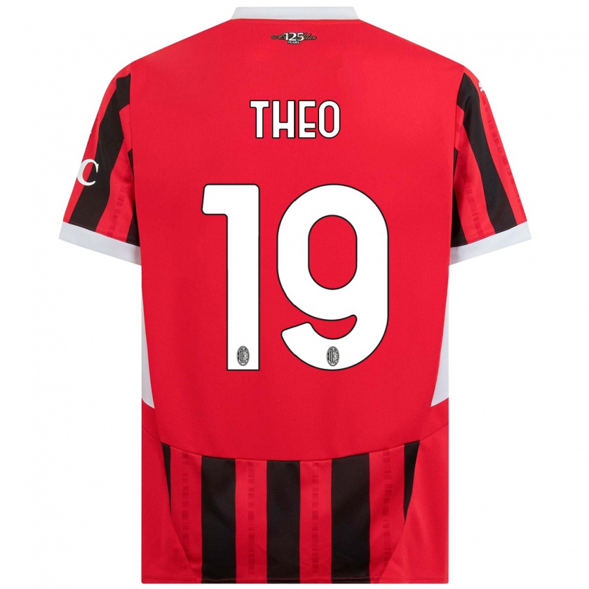 Kandiny Herren Theo Hernández #19 Rot Schwarz Heimtrikot Trikot 2024/25 T-Shirt