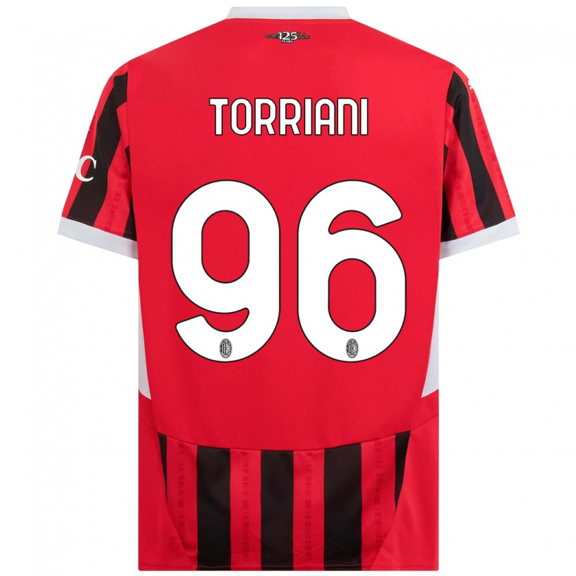 Kandiny Herren Lorenzo Torriani #96 Rot Schwarz Heimtrikot Trikot 2024/25 T-Shirt