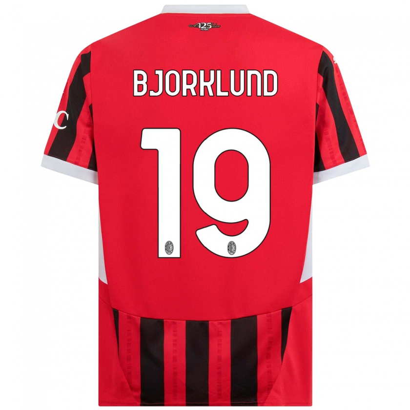 Kandiny Herren Lukas Bjorklund #19 Rot Schwarz Heimtrikot Trikot 2024/25 T-Shirt