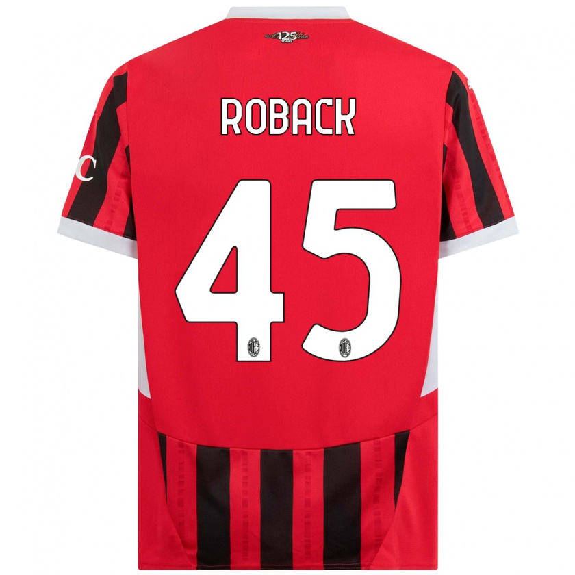 Kandiny Herren Emil Roback #45 Rot Schwarz Heimtrikot Trikot 2024/25 T-Shirt