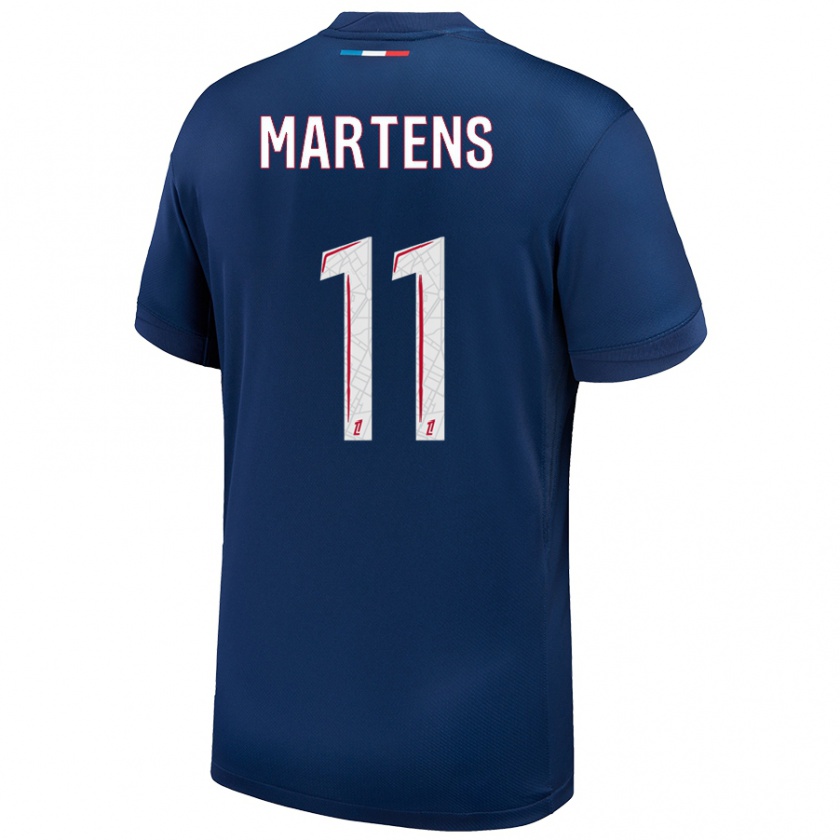 Kandiny Herren Lieke Martens #11 Marineblau Weiß Heimtrikot Trikot 2024/25 T-Shirt