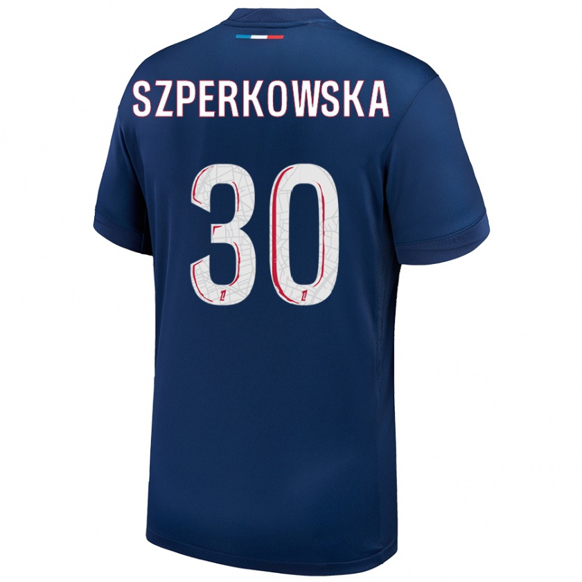 Kandiny Herren Oliwia Szperkowska #30 Marineblau Weiß Heimtrikot Trikot 2024/25 T-Shirt