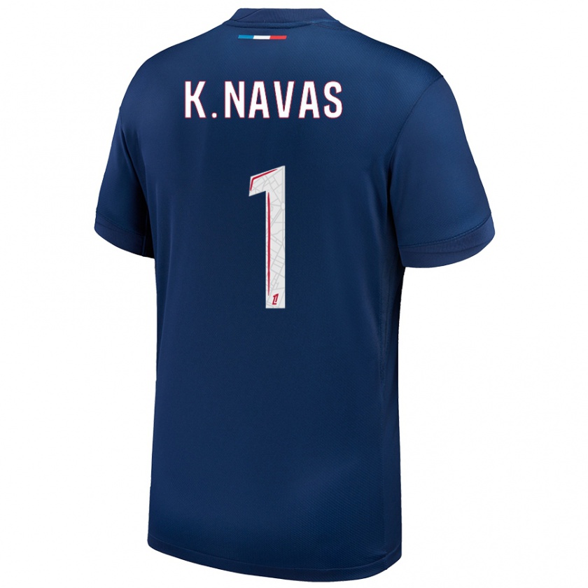 Kandiny Herren Keylor Navas #1 Marineblau Weiß Heimtrikot Trikot 2024/25 T-Shirt