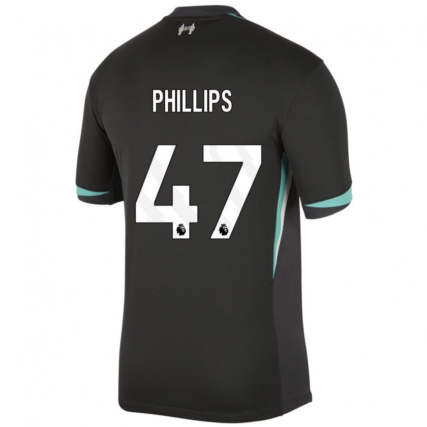 Kandiny Herren Nathaniel Phillips #47 Schwarz Anthrazitweiß Auswärtstrikot Trikot 2024/25 T-Shirt