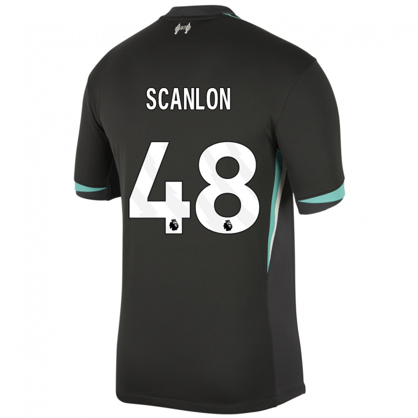 Kandiny Herren Calum Scanlon #48 Schwarz Anthrazitweiß Auswärtstrikot Trikot 2024/25 T-Shirt