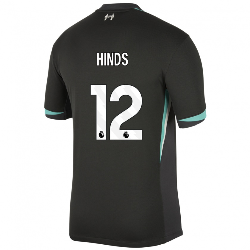 Kandiny Herren Taylor Hinds #12 Schwarz Anthrazitweiß Auswärtstrikot Trikot 2024/25 T-Shirt