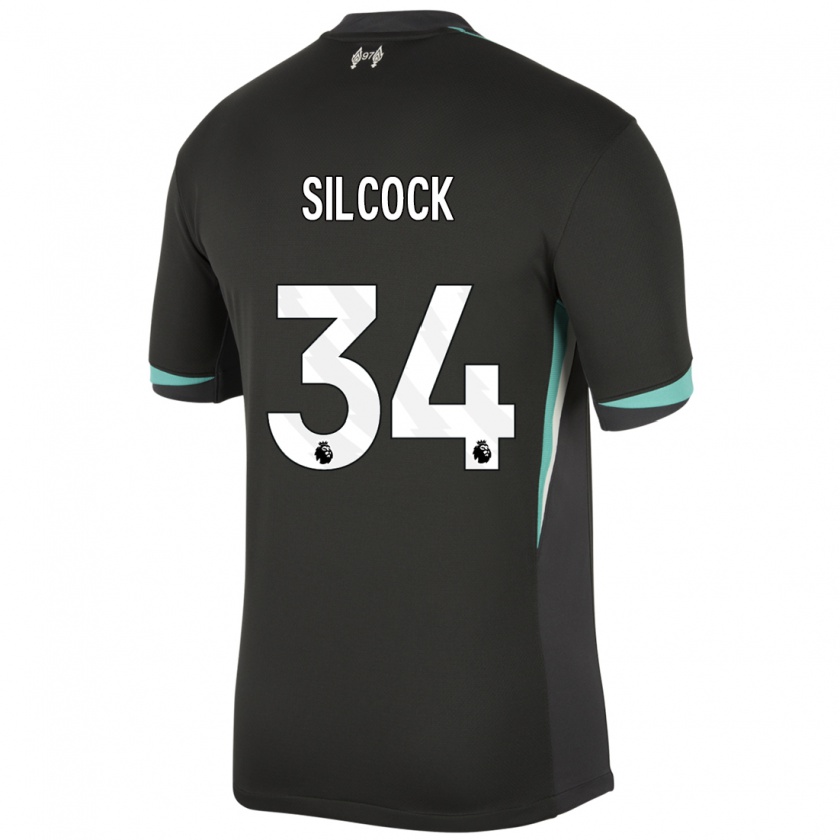 Kandiny Herren Hannah Silcock #34 Schwarz Anthrazitweiß Auswärtstrikot Trikot 2024/25 T-Shirt