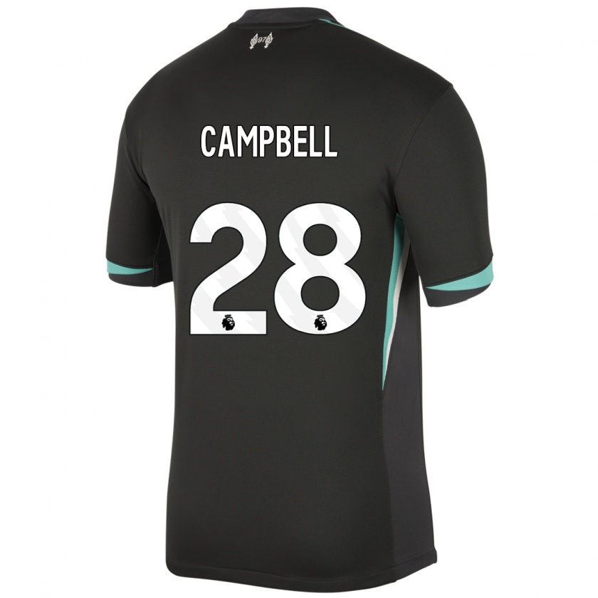 Kandiny Herren Megan Campbell #28 Schwarz Anthrazitweiß Auswärtstrikot Trikot 2024/25 T-Shirt