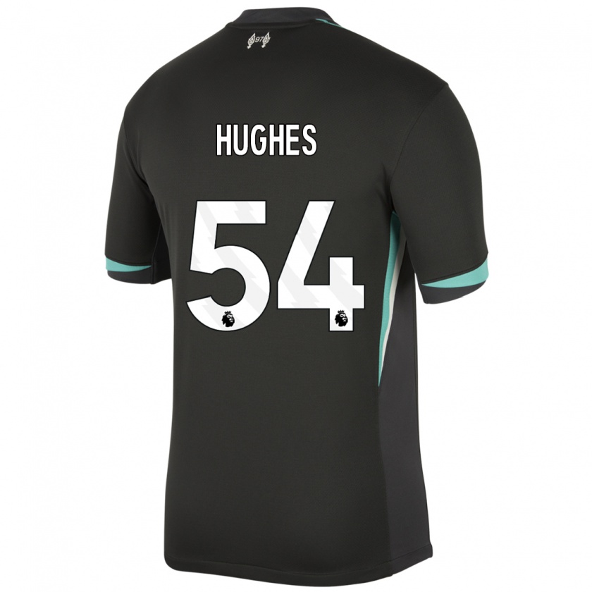 Kandiny Herren Liam Hughes #54 Schwarz Anthrazitweiß Auswärtstrikot Trikot 2024/25 T-Shirt