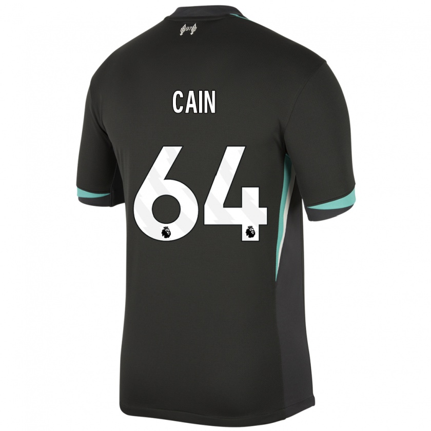 Kandiny Herren Jake Cain #64 Schwarz Anthrazitweiß Auswärtstrikot Trikot 2024/25 T-Shirt