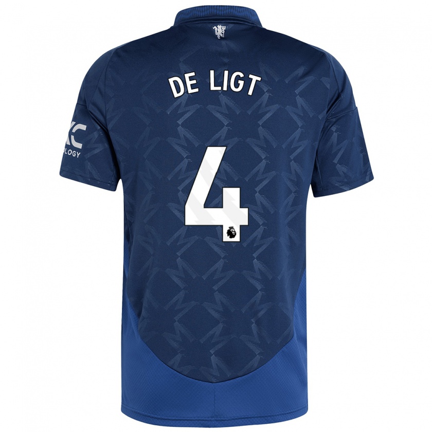 Kandiny Herren Matthijs De Ligt #4 Indigo Auswärtstrikot Trikot 2024/25 T-Shirt